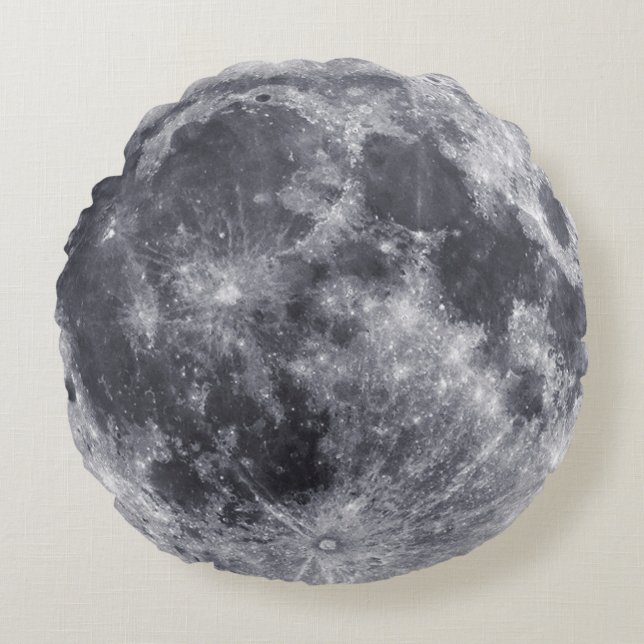 Moon - Farside Of Moon On Back Round Pillow (Front)