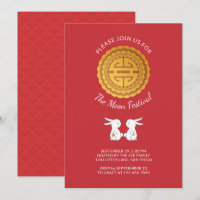 Moon Festival Mooncake Rabbit Invitation