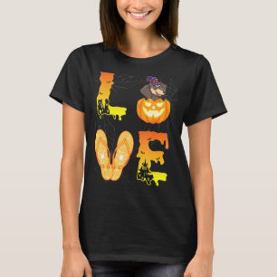 Moon Flip Flop Bat Spider Pumpkin Love Dachshund H T-Shirt