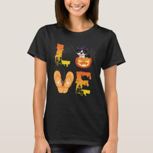 Moon Flip Flop Spider Pumpkin Boston Terrier LOVE  T-Shirt