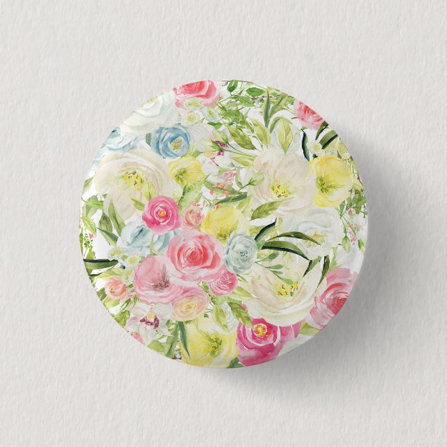 Moon Flower 1 Inch Round Button (Front)