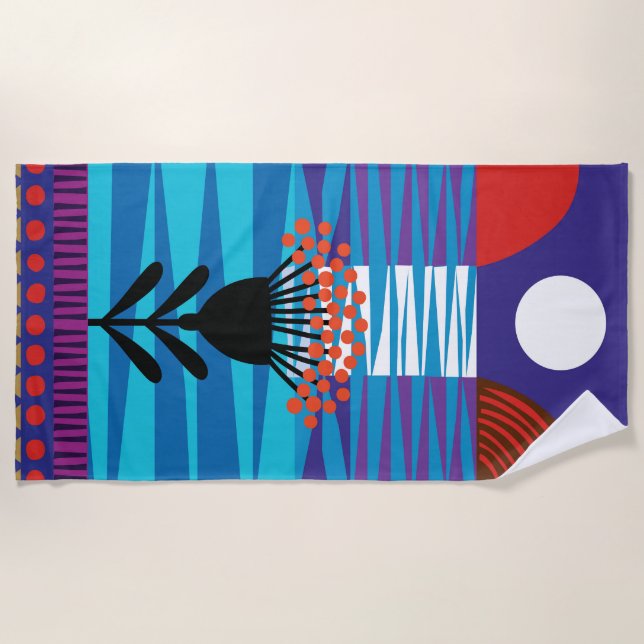 Moon Flower Beach Towel (Front)