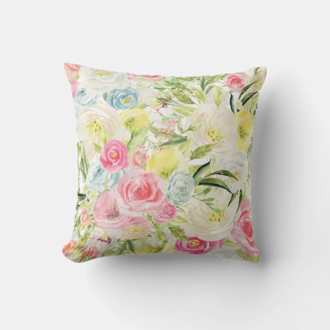Moon Flower Throw Pillow (Front)