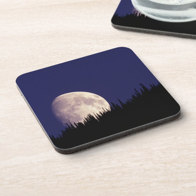 Moon & Forest | Glacier National Park Montana Coaster (Left Side)