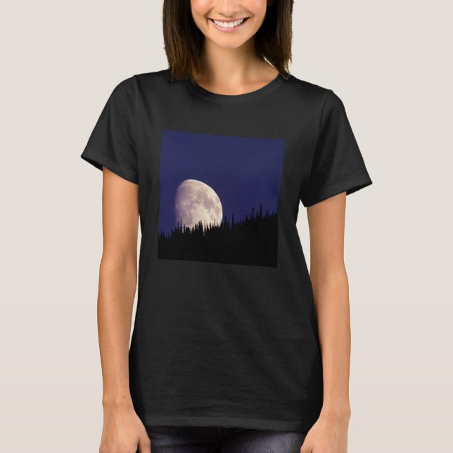 Moon & Forest | Glacier National Park Montana T-Shirt (Front)