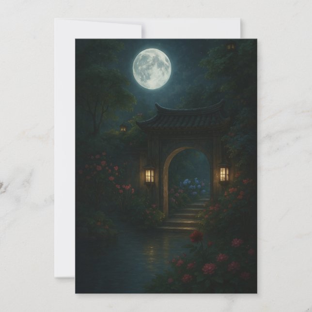 Moon Gate Garden – Whispered Blessing Card (Front)