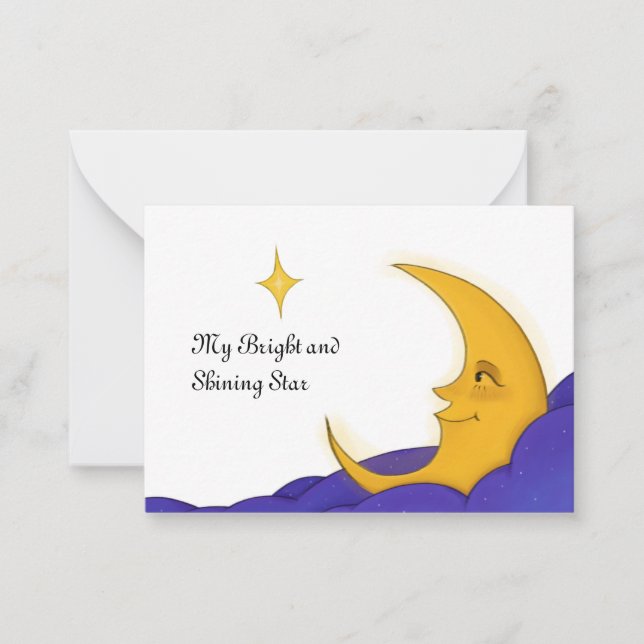 Moon Gazing at Star – Celestial Card (Front)