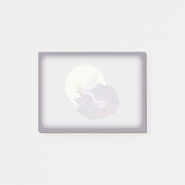 Moon Gazing Purple Flower Fairy Evening Sky Post-it Notes (Front)