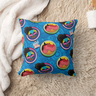 Moon Girl and Devil Dinosaur Circles Pattern Throw Pillow