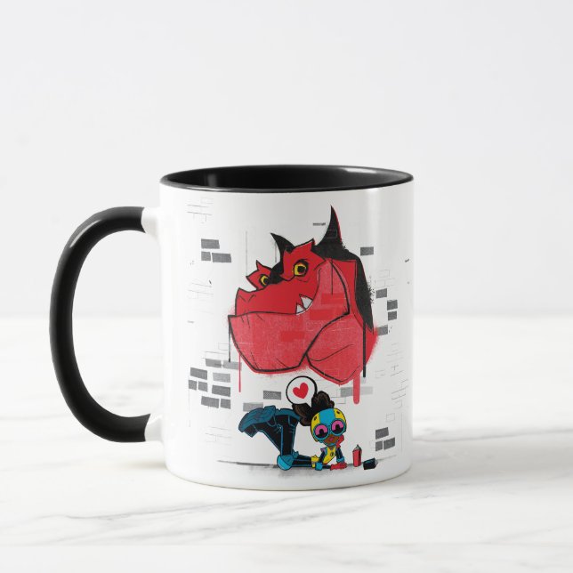Moon Girl and Devil Dinosaur Graffiti Painting Mug (Left)