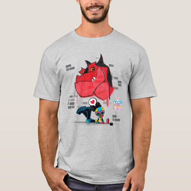 Moon Girl and Devil Dinosaur Graffiti Painting T-Shirt (Front)