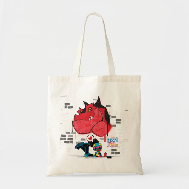 Moon Girl and Devil Dinosaur Graffiti Painting Tote Bag (Front)
