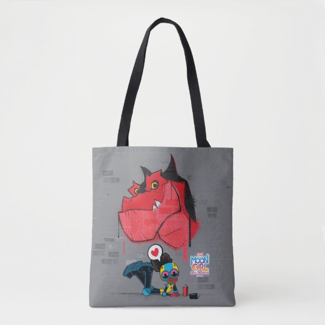 Moon Girl and Devil Dinosaur Graffiti Painting Tote Bag (Front)