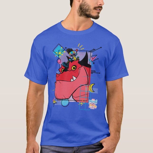 Moon Girl and Devil Dinosaur Memphis Pop Graphic T-Shirt (Front)