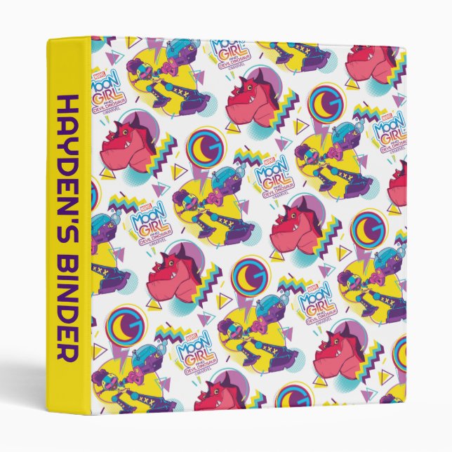 Moon Girl and Devil Dinosaur Memphis Pop Pattern Binder (Front/Spine)