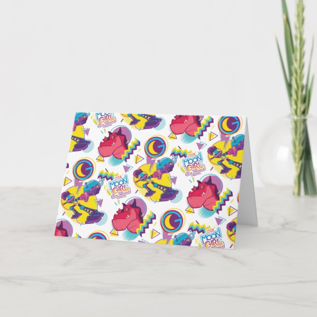 Moon Girl and Devil Dinosaur Memphis Pop Pattern Card (Front)