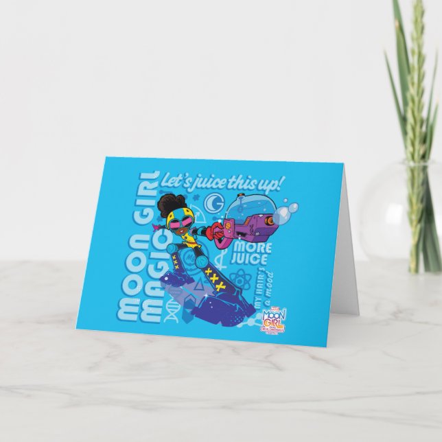 Moon Girl Bubble Maker Quote Graphic Card (Front)