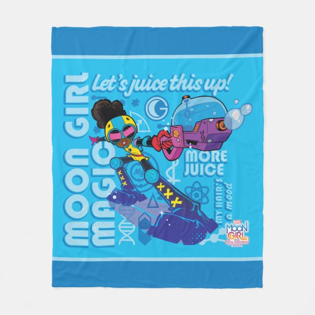 Moon Girl Bubble Maker Quote Graphic Fleece Blanket (Front)
