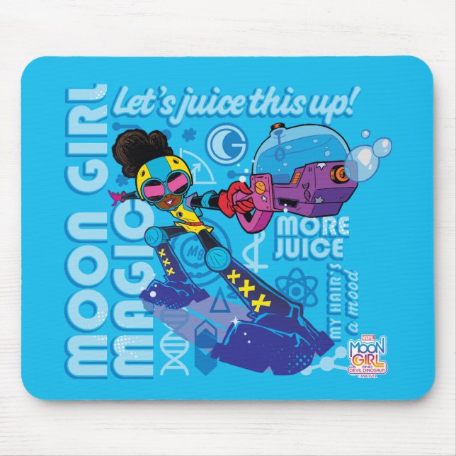 Moon Girl Bubble Maker Quote Graphic Mouse Pad (Front)