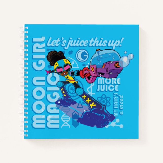 Moon Girl Bubble Maker Quote Graphic Notebook (Front)