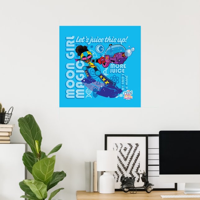 Moon Girl Bubble Maker Quote Graphic Poster (Home Office)