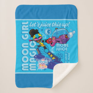 Moon Girl Bubble Maker Quote Graphic Sherpa Blanket