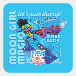 Moon Girl Bubble Maker Quote Graphic Square Sticker