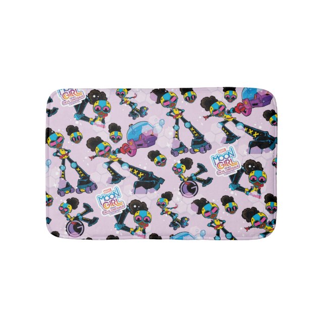 Moon Girl Character Pose Pattern Bath Mat (Front)