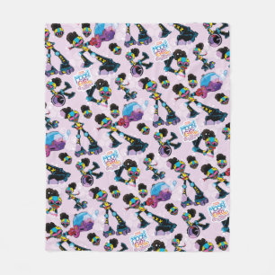 Moon Girl Character Pose Pattern Fleece Blanket