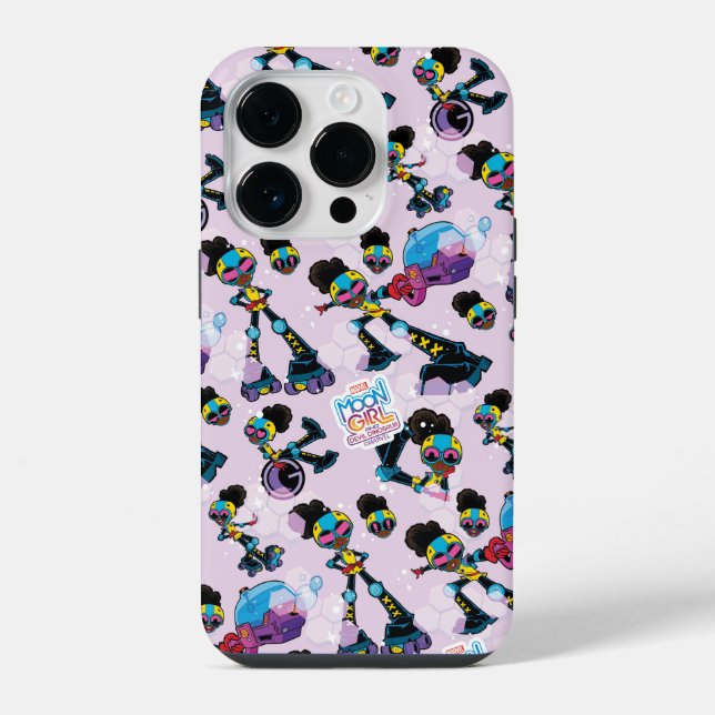 Moon Girl Character Pose Pattern iPhone Case (Back)