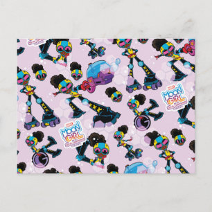 Moon Girl Character Pose Pattern Postcard
