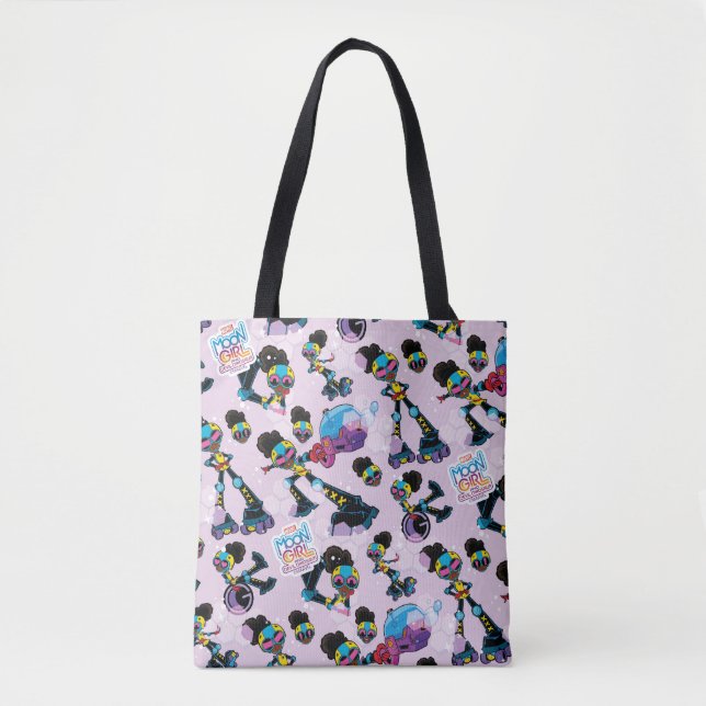 Moon Girl Character Pose Pattern Tote Bag (Front)