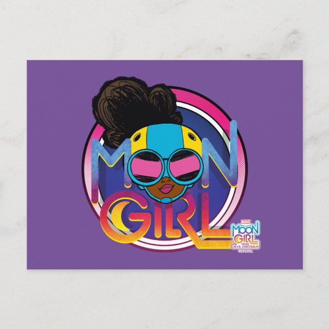 Moon Girl Goggles Logo Graphic Postcard (Front)