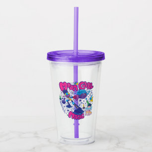 Moon Girl Magic Science Doodle Graphic Acrylic Tumbler