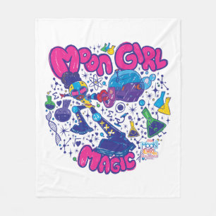 Moon Girl Magic Science Doodle Graphic Fleece Blanket