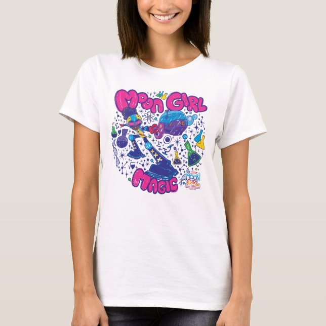 Moon Girl Magic Science Doodle Graphic T-Shirt (Front)
