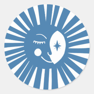 Moon Glow Boho Modern Cute Baby Shower CUSTOM  Classic Round Sticker