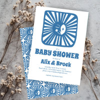 Moon Glow Boho Modern Cute Custom Baby Shower 