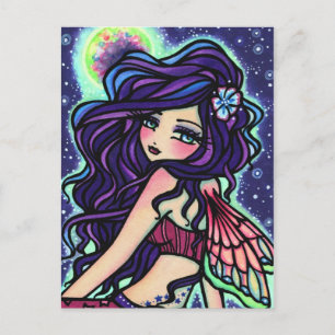 Moon Glow Fairy Fantasy Art Postcard Hannah Lynn