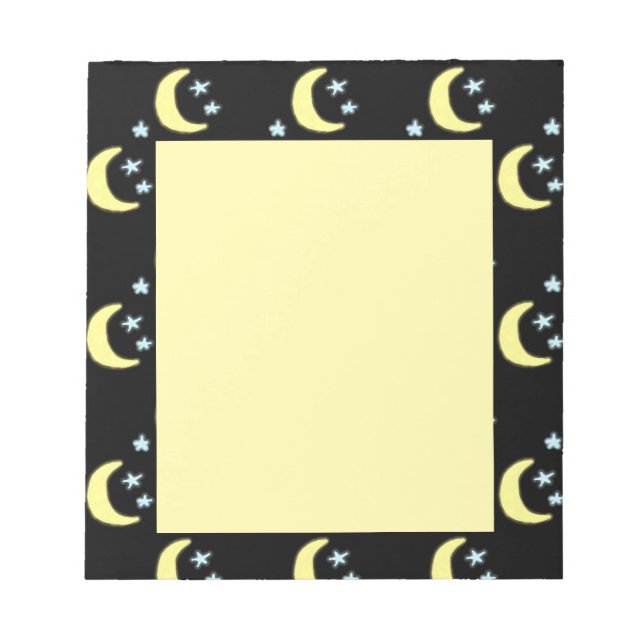 Moon Glow Notepad (Black & Soft Yellow) (Front)