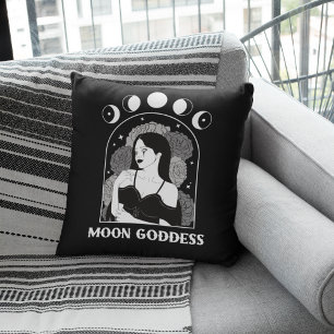 Moon Goddess Celestial Wiccan Throw Pillow