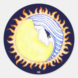 Moon Goddess Classic Round Sticker