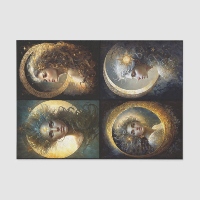 Moon Goddess Collage Tissue Paper (Front)