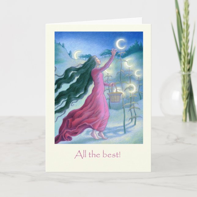 Moon goddess greeting card (Front)
