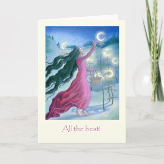 Moon goddess greeting card