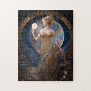 Moon Goddess Queen Fantasy Art Jigsaw Puzzle