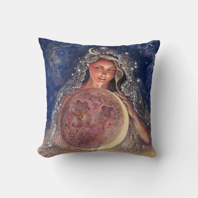 Moon Goddess Throw Pillow (Front)