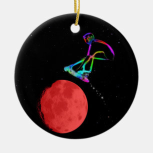 Moon Grabber - Stunt Scooter Rider Ceramic Ornament