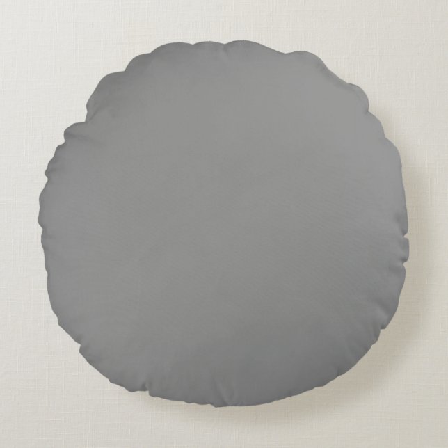 Moon Gray Solid Color  Round Pillow (Front)