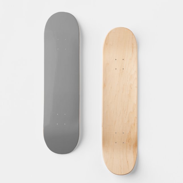 Moon Grey Solid Colour  Skateboard (Front)